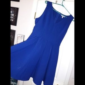 Subtle fit and flare royal blue dress
